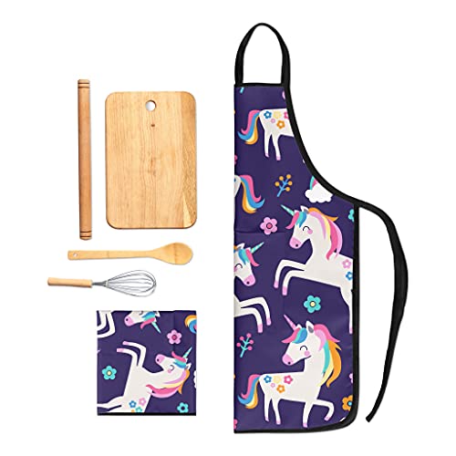 Popologa Waterproof Kids Aprons with Pockets – Two Sizes for Cooking Painting & Baking