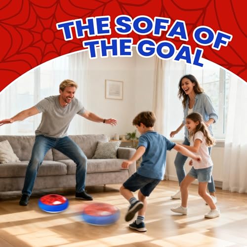 POPSVON Light-Up Hover Soccer Ball with LED Spider Design – Indoor Floating Soccer Toy for Kids Ages 4-12, Includes Batteries
