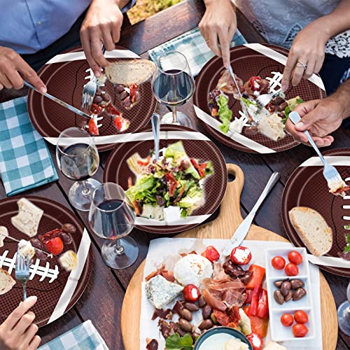 Poqirzan 50-Pack 9-Inch Football Paper Plates – Disposable Dinnerware for Game Day Parties