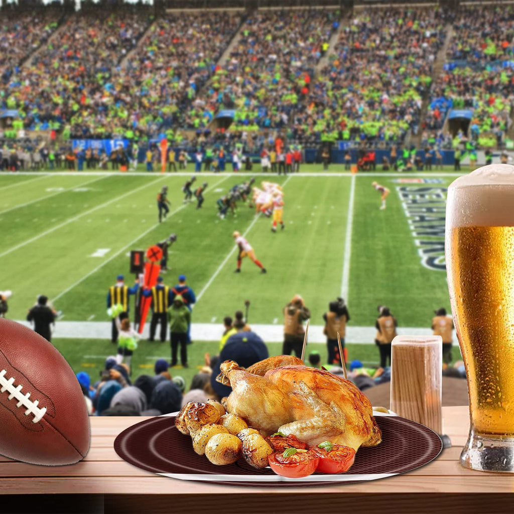Poqirzan 50-Pack 9-Inch Football Paper Plates – Disposable Dinnerware for Game Day Parties