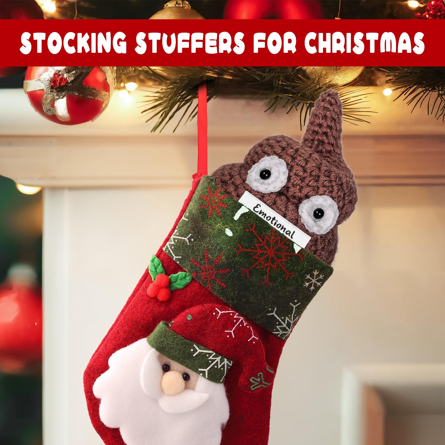 Positive Poo - Emotional Support Crochet Poop Toy, Funny Gag Gift for Adults
