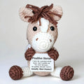 POSSHE Crochet Mini Horse Plush with Positive Card - Encouragement Gift for Friends, Coworkers, Birthday, Christmas Stocking Stuffer