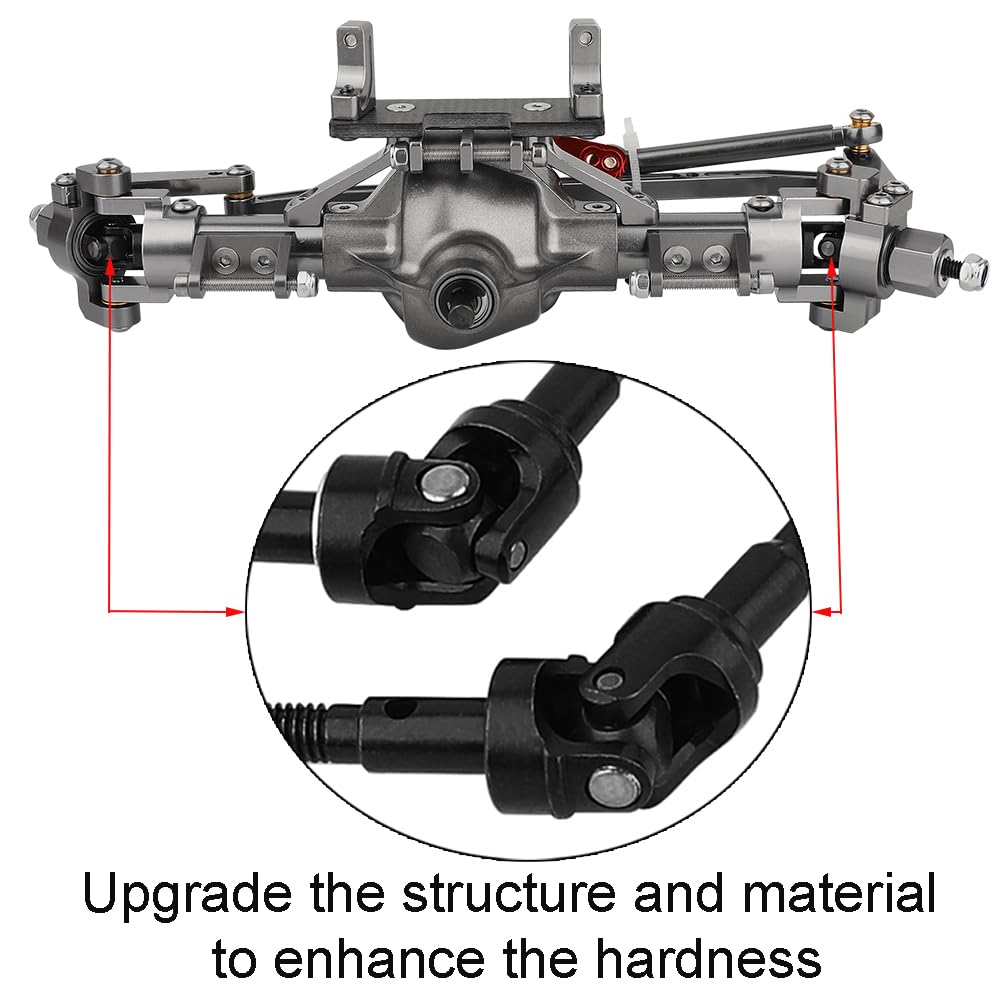 Pothyes Front Axle CVD Drive Shaft for Axial SCX10 1/10 RC Crawler – Hard Steel Upgrade