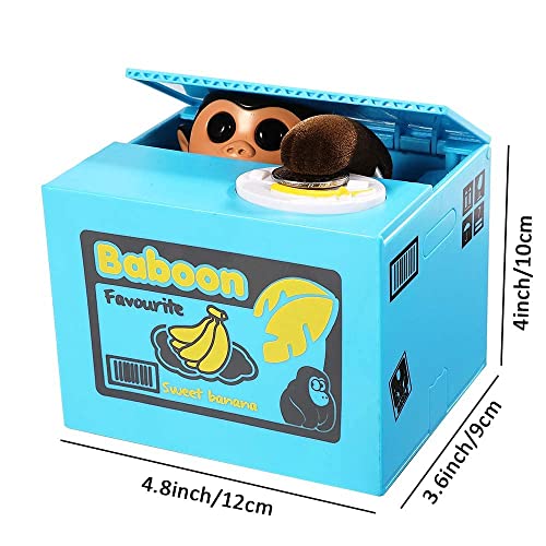 PowerKing Smart Monkey Coin Bank – Interactive Electronic Piggy Bank That Steals Coins with Music
