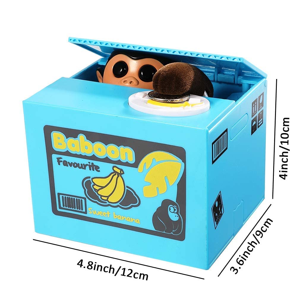 PowerKing Smart Monkey Coin Bank – Interactive Electronic Piggy Bank That Steals Coins with Music