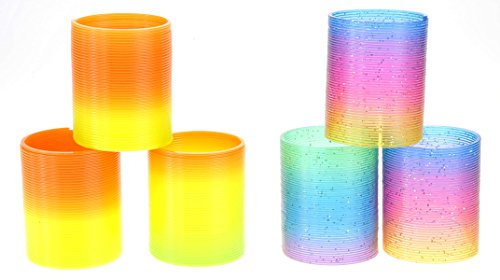PowerTRC 12-Pack Mini Rainbow Slinky Toys – 2-Inch Spring Coils for Party Favors, Goodie Bags, and Classroom Prizes