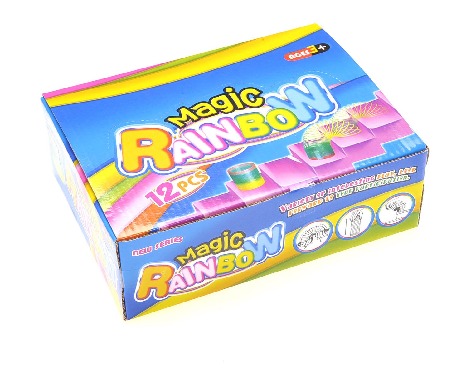 PowerTRC 12-Pack Mini Rainbow Slinky Toys – 2-Inch Spring Coils for Party Favors, Goodie Bags, and Classroom Prizes