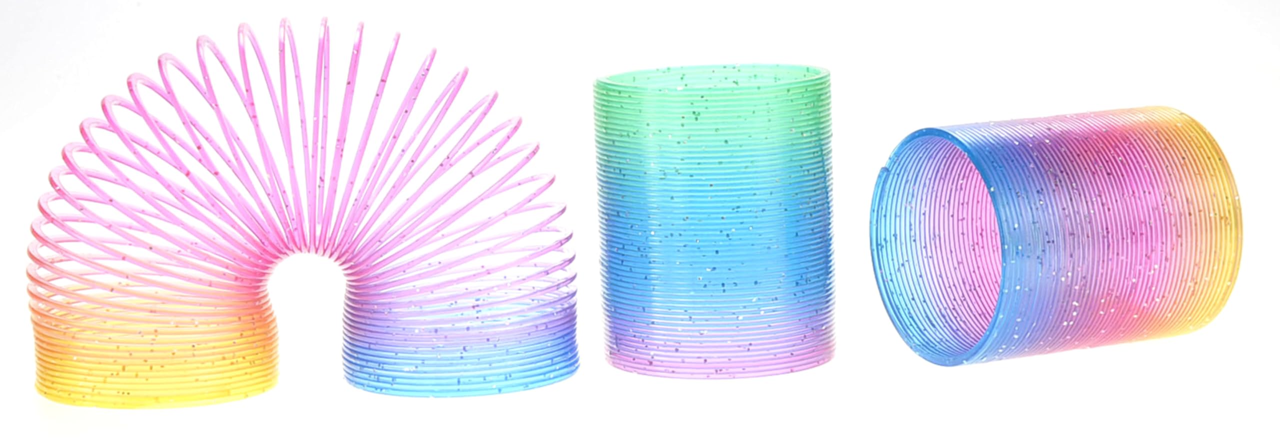 PowerTRC 12-Pack Mini Rainbow Slinky Toys – 2-Inch Spring Coils for Party Favors, Goodie Bags, and Classroom Prizes