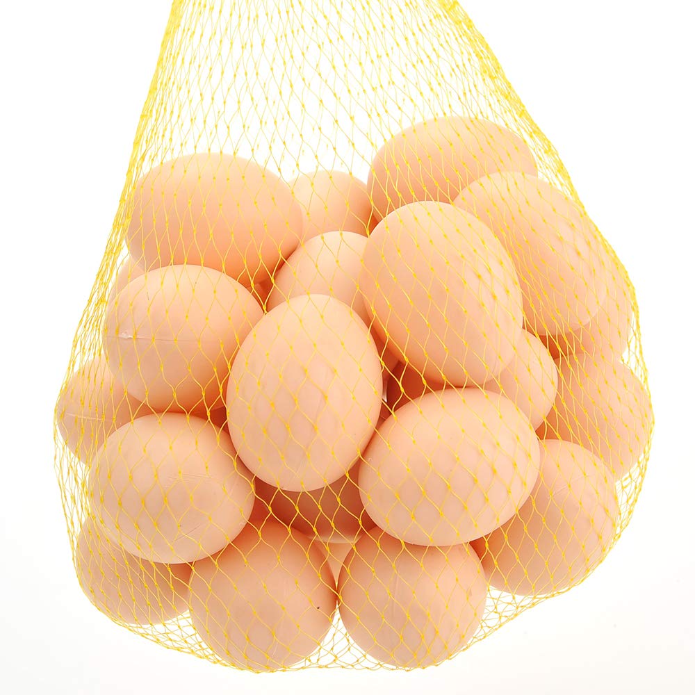 PowerTRC 30-Pack Plastic Pretend Play Eggs – Realistic Toy Chicken Eggs for DIY Easter Decorations and Kitchen Play