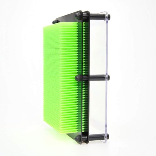 PowerTRC 3D Pin Art Sculpture - Green 8x6 Inch Hand Mold Toy for Creative Fun