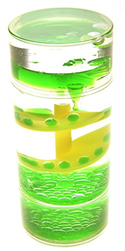 PowerTRC Cylinder Liquid Motion Bubbler – Calming Sensory Fidget Toy for Anxiety, ADHD, Autism – Desktop Decor and Timer