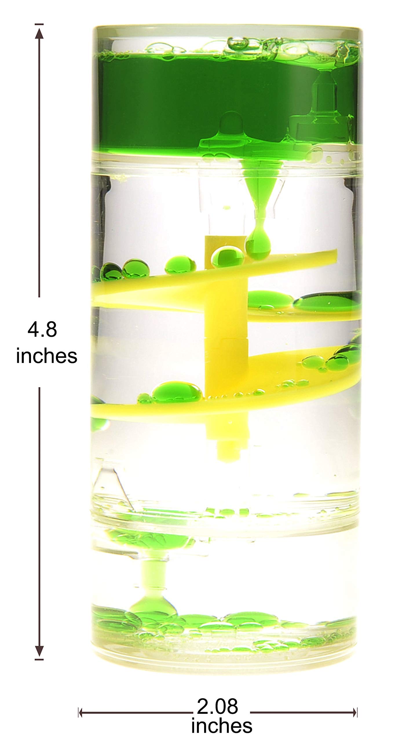 PowerTRC Cylinder Liquid Motion Bubbler – Calming Sensory Fidget Toy for Anxiety, ADHD, Autism – Desktop Decor and Timer