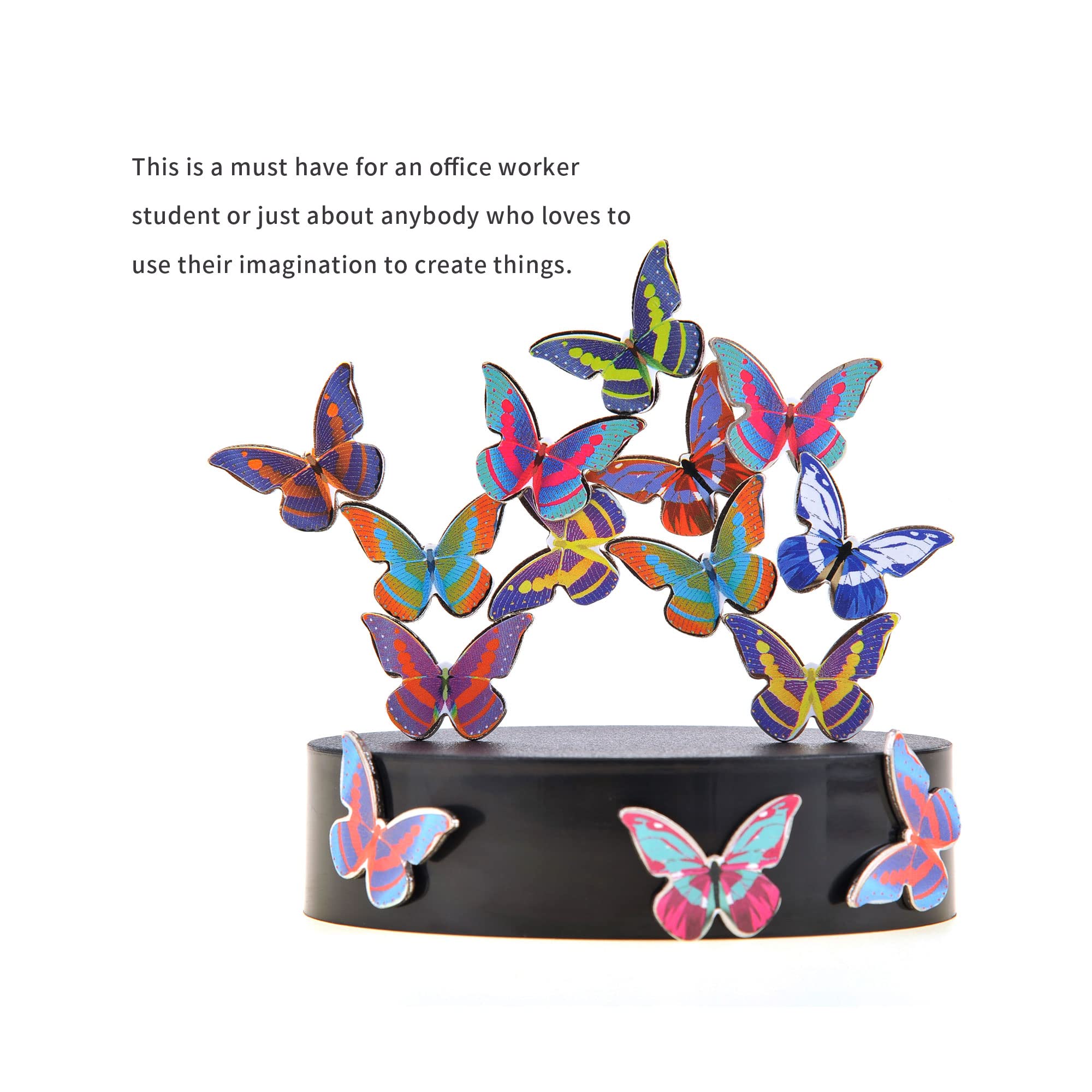 PowerTRC Magnetic Desktop Sculpture (Butterflies) – Mini Desk Art for Stress Relief & Creative Decor
