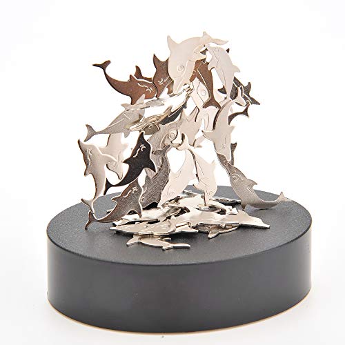 PowerTRC Magnetic Desktop Sculpture – Dolphin Set for Stress Relief & Desk Decor