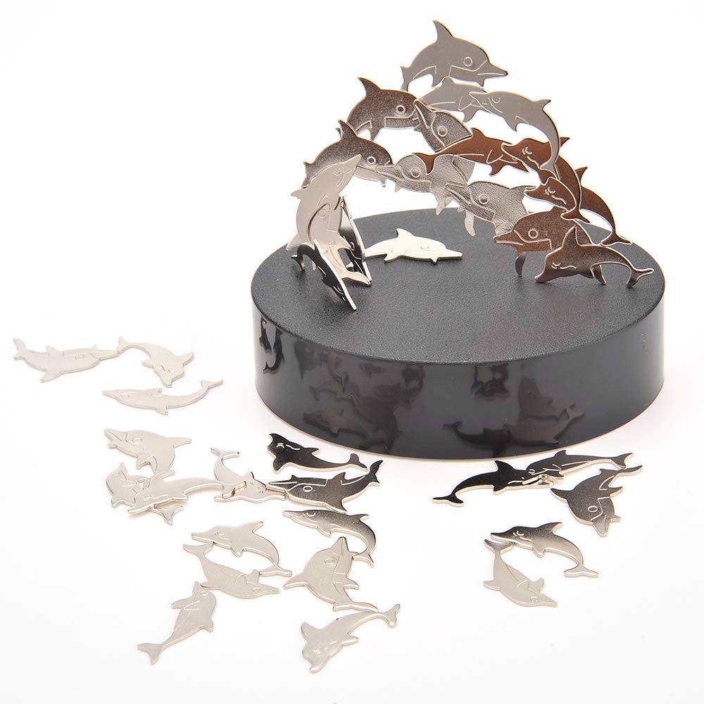 PowerTRC Magnetic Desktop Sculpture – Dolphin Set for Stress Relief & Desk Decor