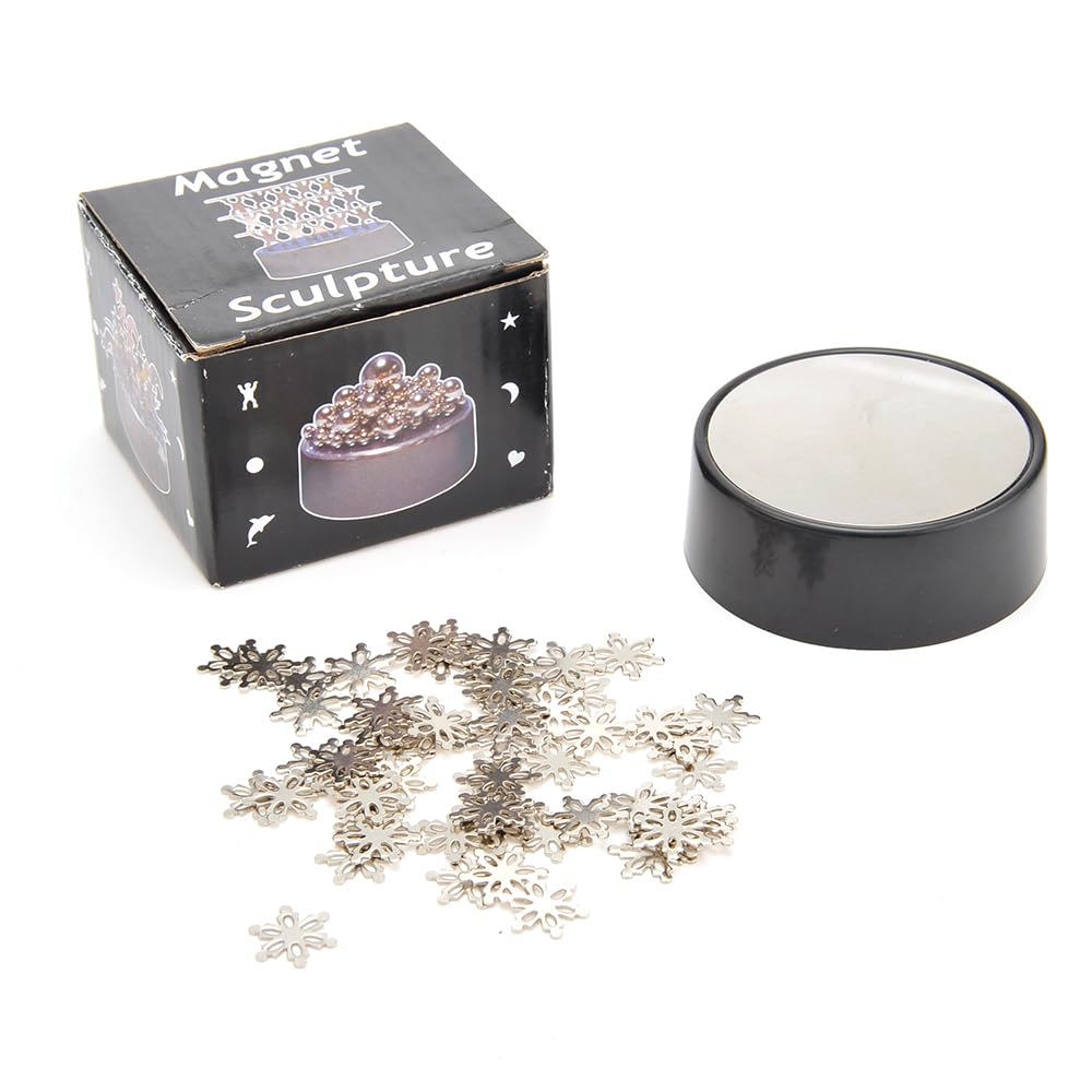 PowerTRC Magnetic Desktop Sculpture – Snowflake Set for Stress Relief and Desk Decor