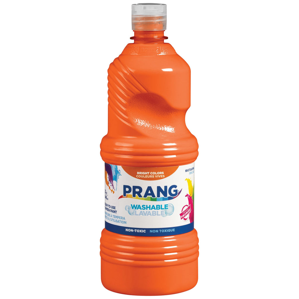 Prang Washable Tempera Paint, Orange, 32 oz - Non-Toxic, Quick-Dry