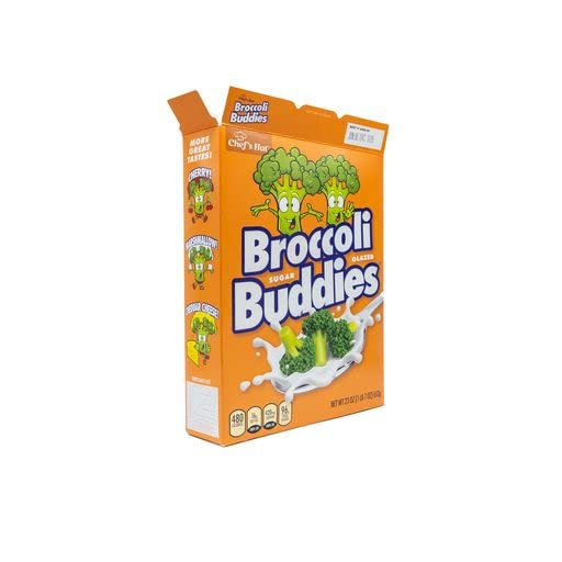 Prank-O Broccoli Buddies Empty Cereal Box – Hilarious Prank Gift for Kids, 12.5 x 9.4 x 2.5 Inches