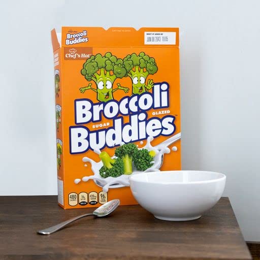 Prank-O Broccoli Buddies Empty Cereal Box – Hilarious Prank Gift for Kids, 12.5 x 9.4 x 2.5 Inches
