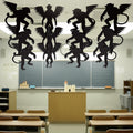 Preboun 15-Pack Hanging Wizard Monkey Decorations - Black Paper Banner for Halloween Party Ceiling Decor