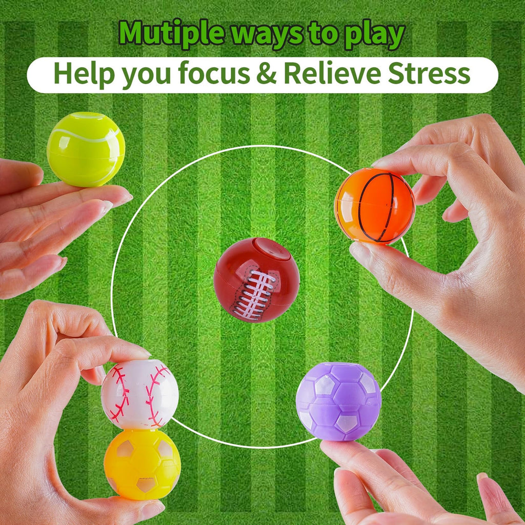 Prefilled Easter Eggs with Sports Ball Spinners – 24 Pack for Easter Basket Stuffers