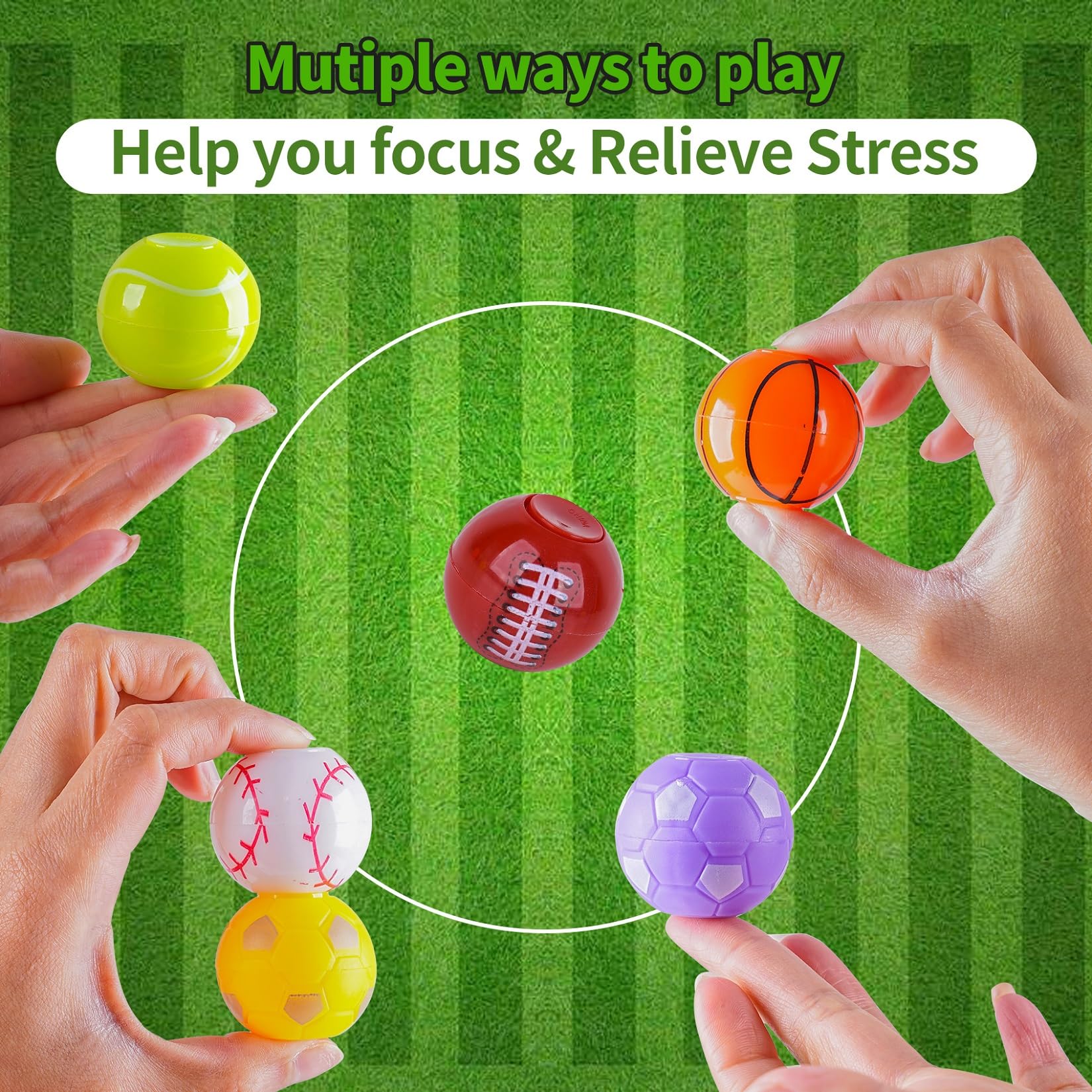Prefilled Easter Eggs with Sports Ball Spinners – 24 Pack for Easter Basket Stuffers