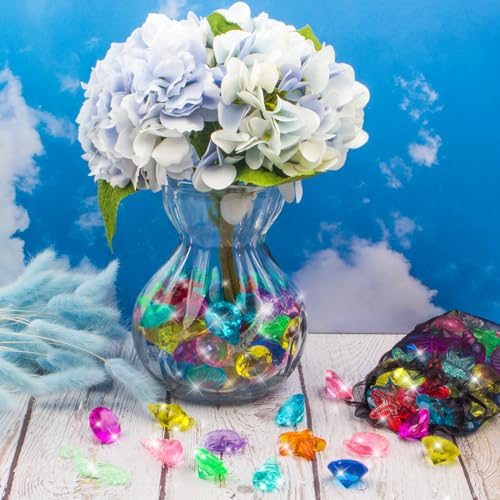 Prehalpty 60-Piece Diving Pool Toys Set: Acrylic Gems & Sea Creatures for Underwater Treasure Hunts, Includes Mesh Bag