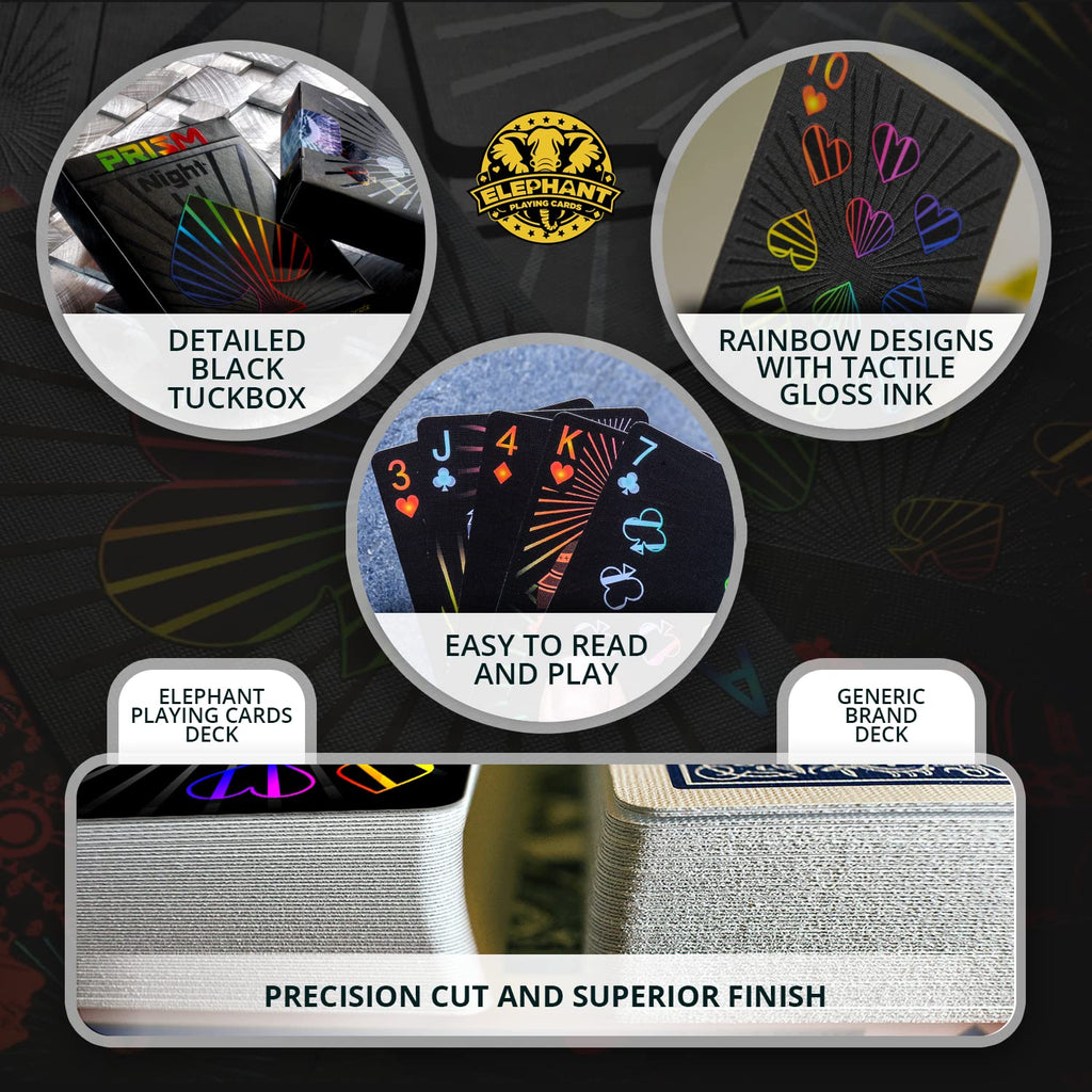 Premium Night Theme Playing Cards with Gloss Ink and Free Card Game eBook