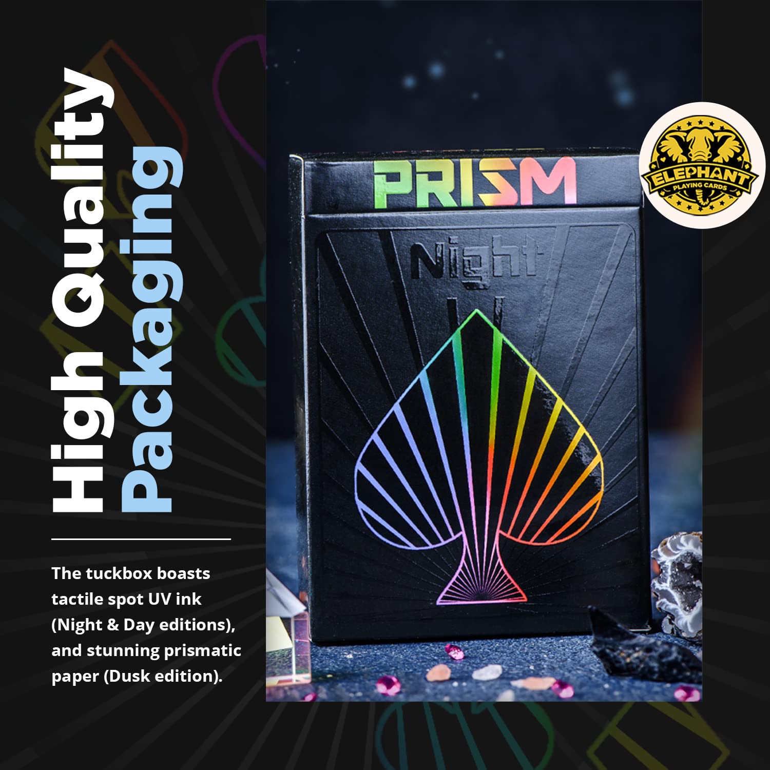 Premium Night Theme Playing Cards with Gloss Ink and Free Card Game eBook