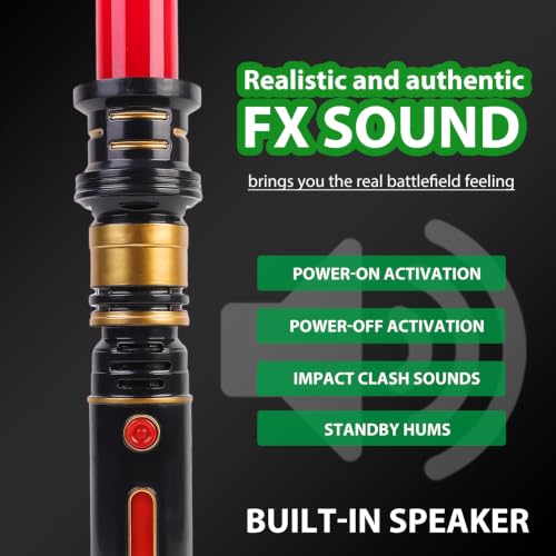 PremToytics Light Up LED Saber – Red, Retractable Blade with FX Sound Effects & Realistic Handle