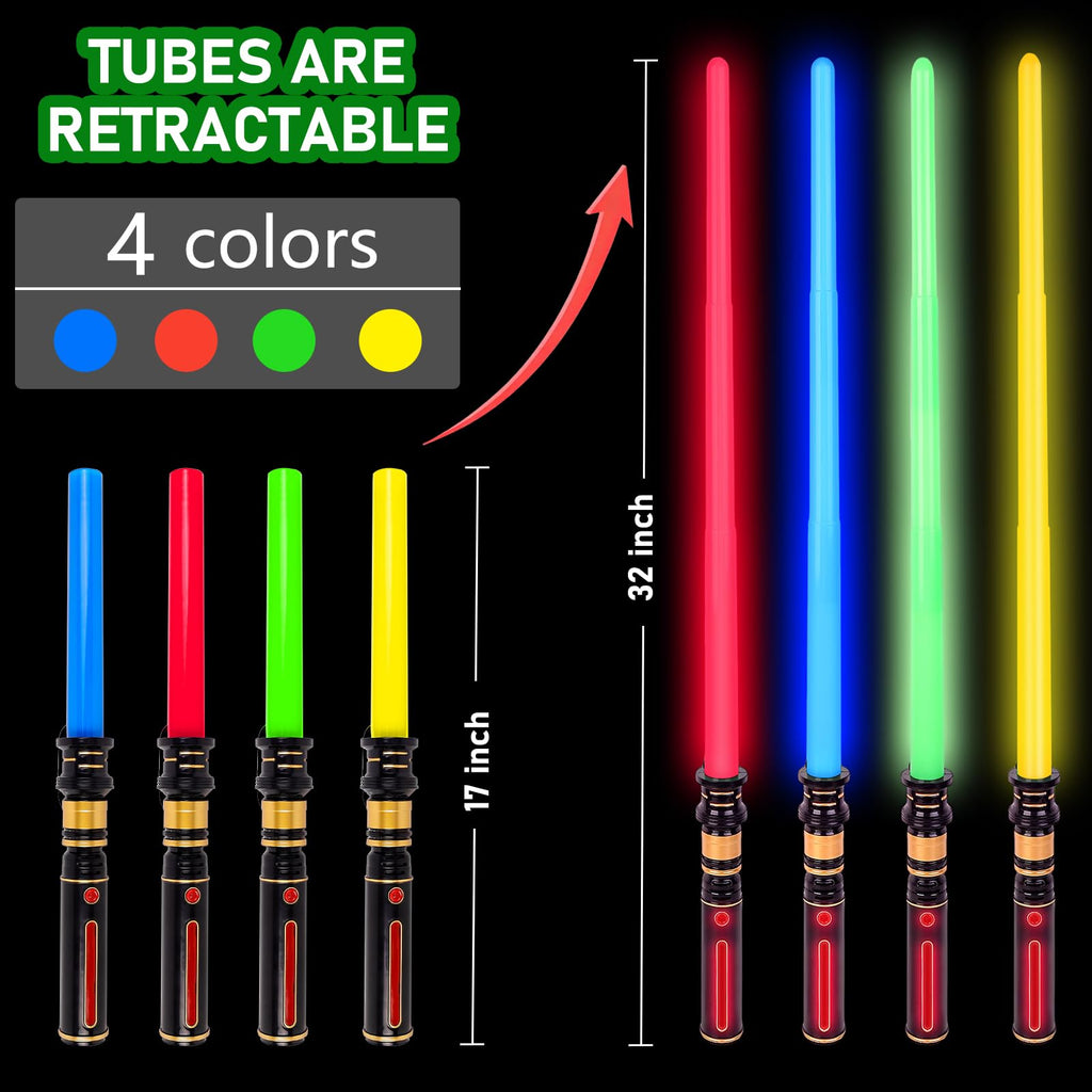 PremToytics Light Up LED Saber – Red, Retractable Blade with FX Sound Effects & Realistic Handle