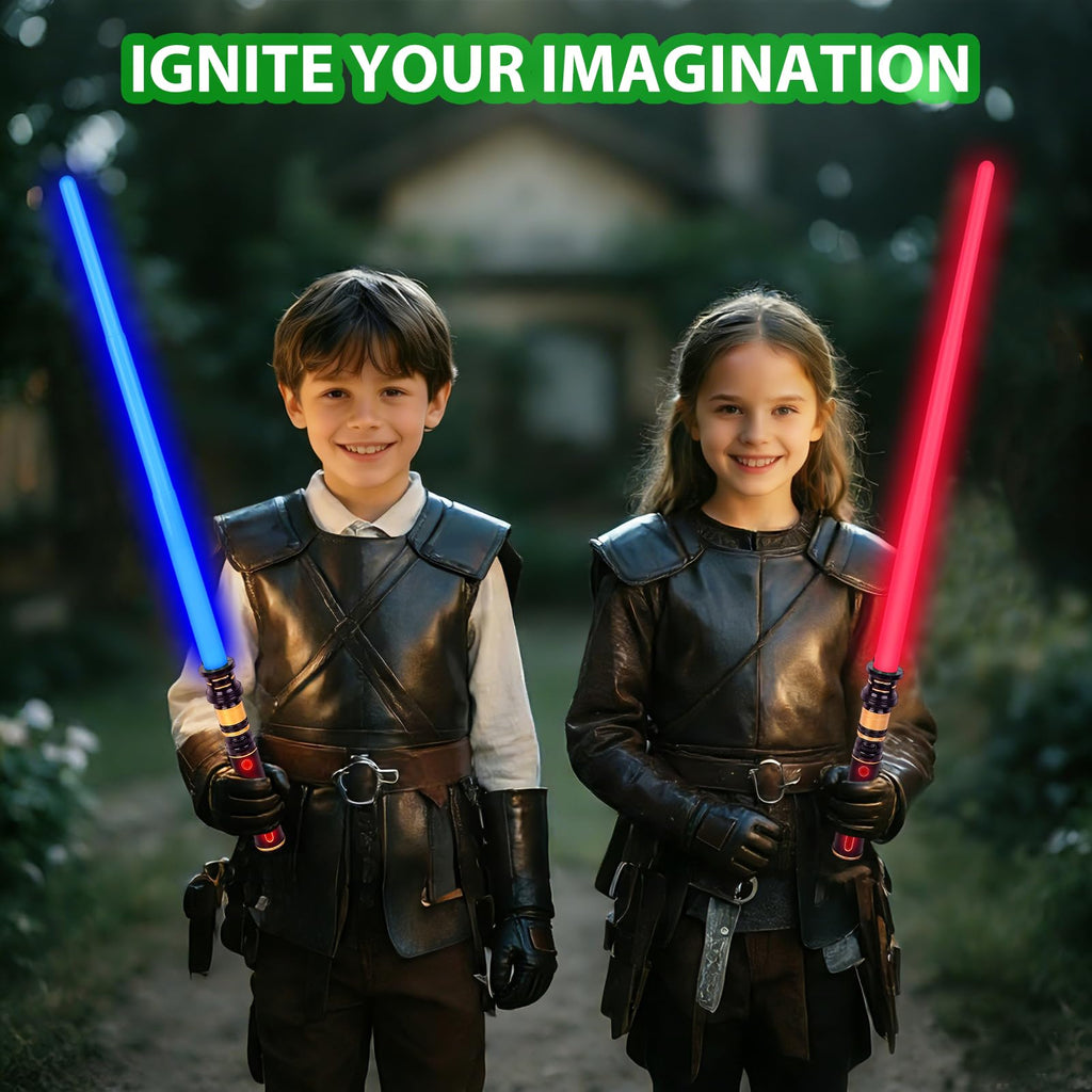 PremToytics Light Up LED Saber with FX Sound – Retractable 17 to 32 Inch Yellow Blade