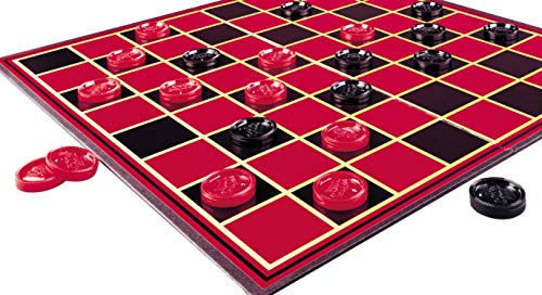 Pressman Checkers – Classic 2-Player Strategy Game with Folding Board and Interlocking Pieces