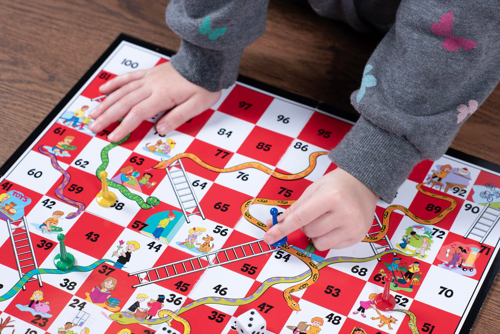 Pressman Snakes & Ladders – Classic Board Game for 2-4 Players, Ages 4+