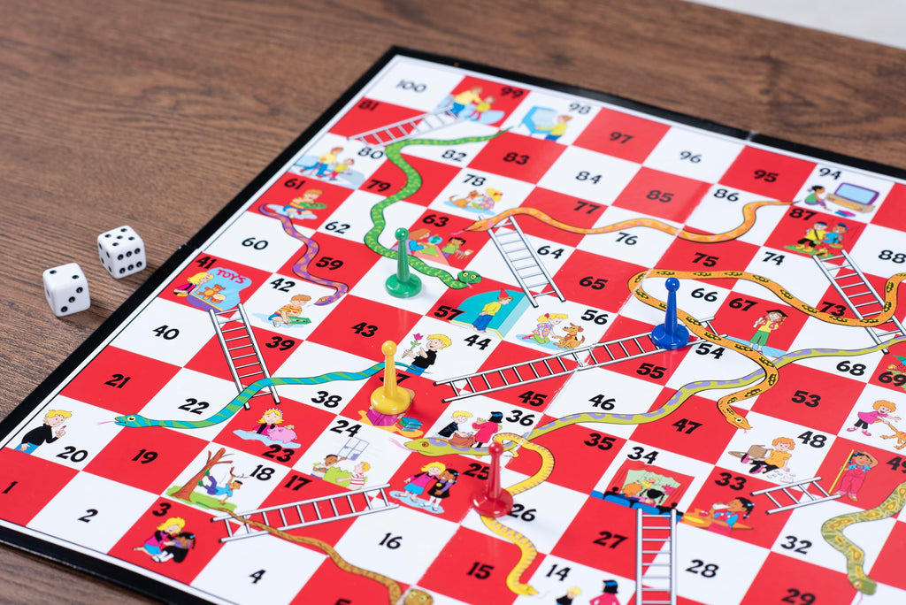 Pressman Snakes & Ladders – Classic Board Game for 2-4 Players, Ages 4+