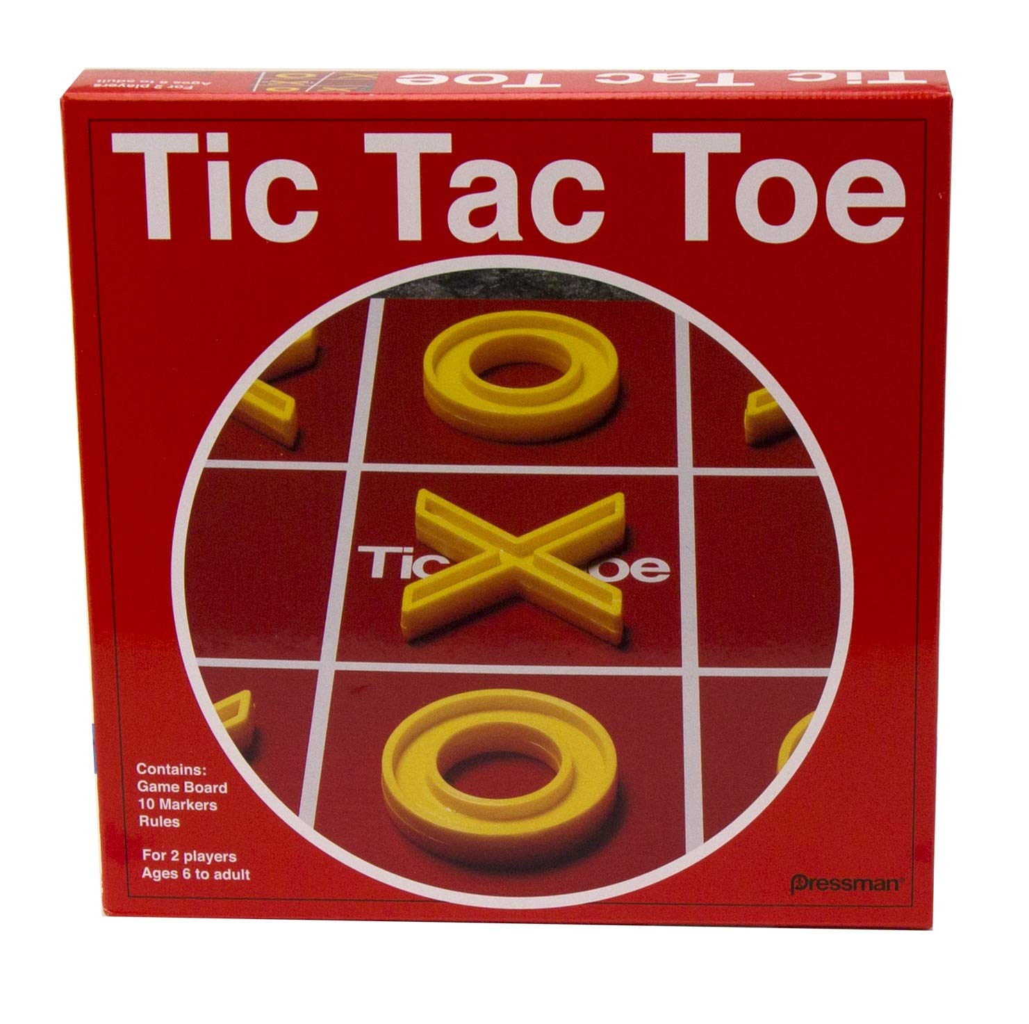 Pressman Tic Tac Toe Set – Classic X's and O's Game with Oversized Plastic Pieces for Kids Ages 6+