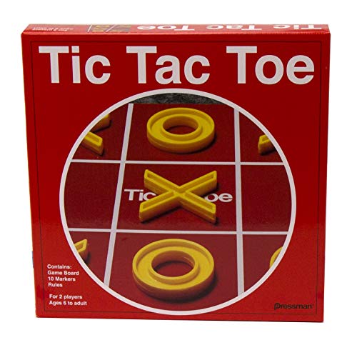Pressman Tic Tac Toe Set – Classic X's and O's Game with Oversized Plastic Pieces for Kids Ages 6+