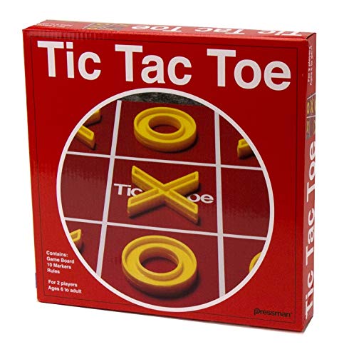 Pressman Tic Tac Toe Set – Classic X's and O's Game with Oversized Plastic Pieces for Kids Ages 6+