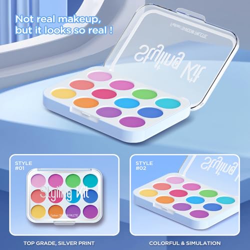 Pretend Makeup Kit for Girls - 11 Piece Play Makeup Set with Bag, Blue (WenToyce)