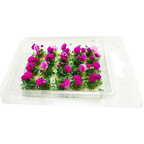 PrettyLife 20-Piece Miniature Rose Flower Clusters for Dollhouse, Fairy Garden, and Model Scenery