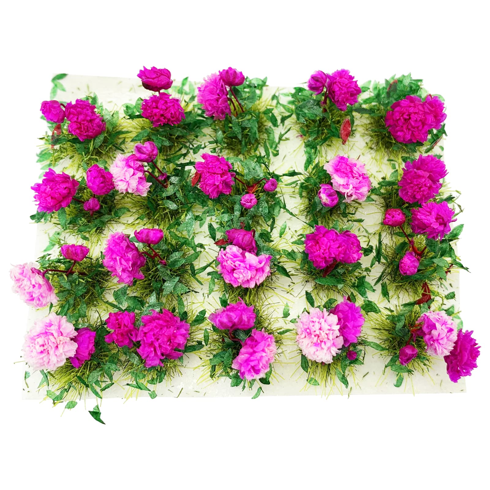 PrettyLife 20-Piece Miniature Rose Flower Clusters for Dollhouse, Fairy Garden, and Model Scenery