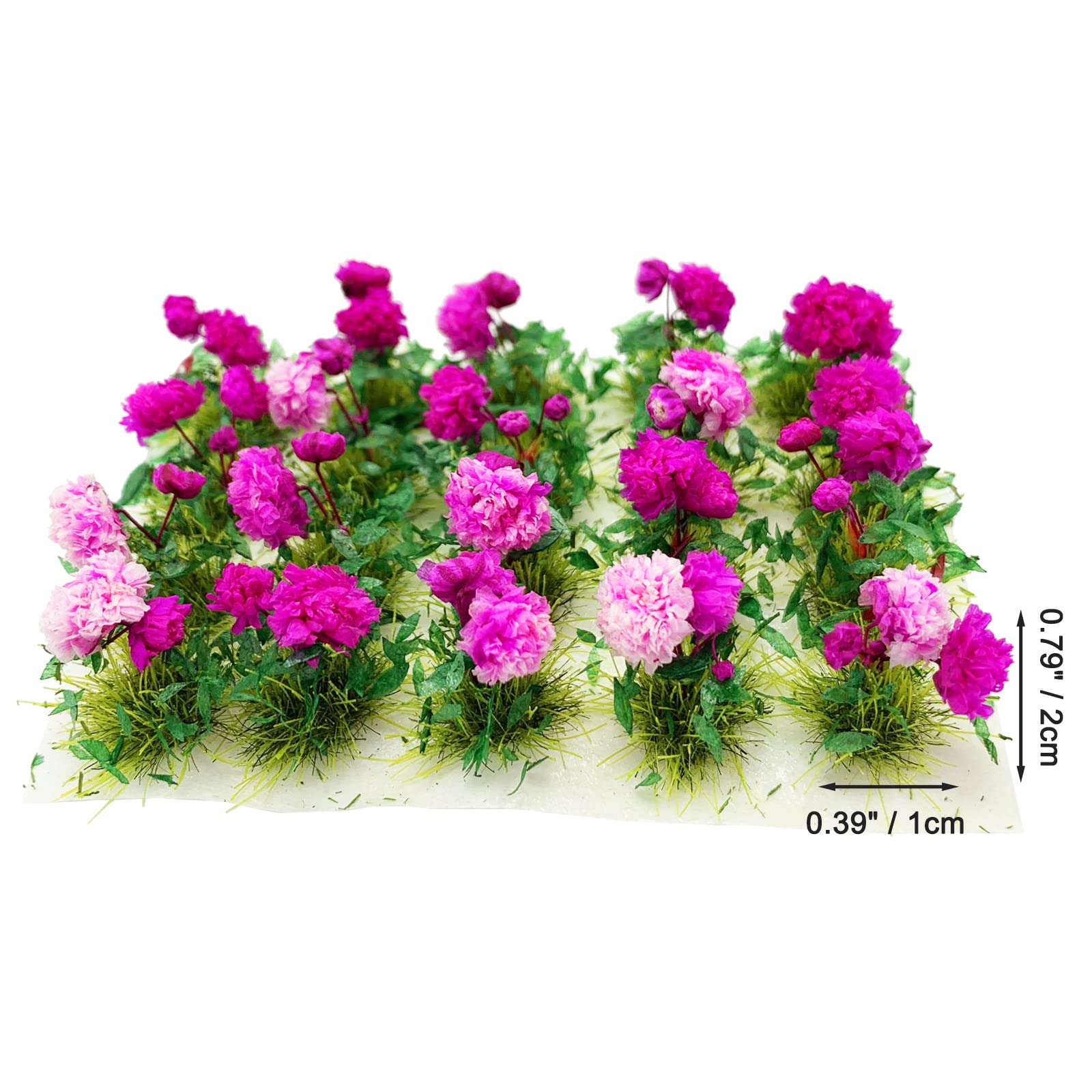 PrettyLife 20-Piece Miniature Rose Flower Clusters for Dollhouse, Fairy Garden, and Model Scenery