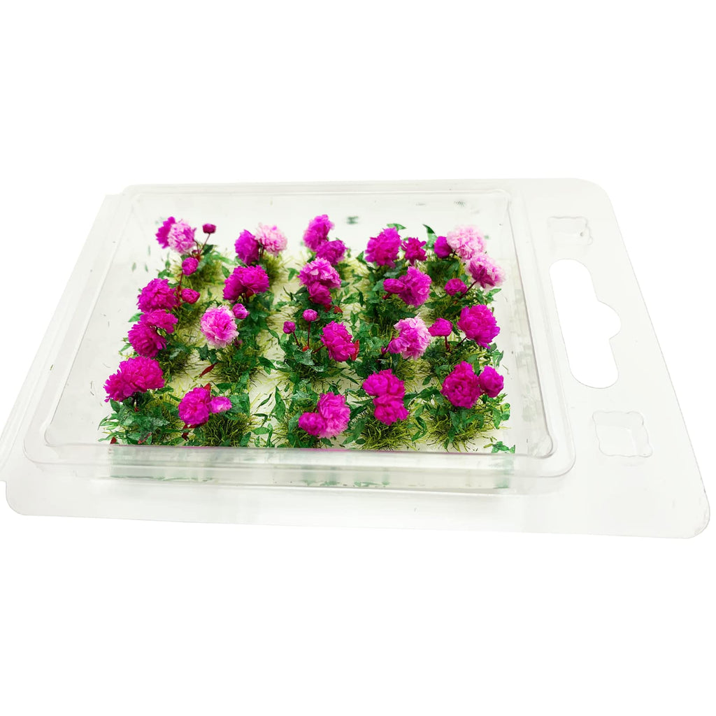 PrettyLife 20-Piece Miniature Rose Flower Clusters for Dollhouse, Fairy Garden, and Model Scenery