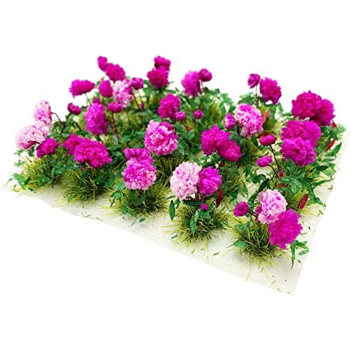 PrettyLife 20-Piece Miniature Rose Flower Clusters for Dollhouse, Fairy Garden, and Model Scenery