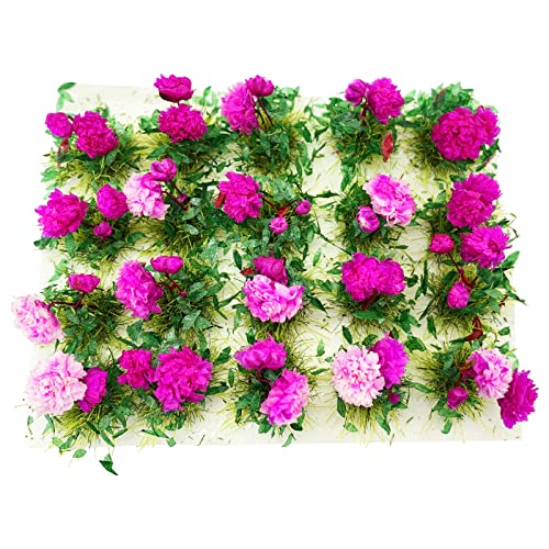 PrettyLife 20-Piece Miniature Rose Flower Clusters for Dollhouse, Fairy Garden, and Model Scenery