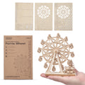 Prextex Ferris Wheel 3D Wooden Puzzle – 115 Precision Pieces, No Glue Needed, Fun Educational Model for Ages 8+
