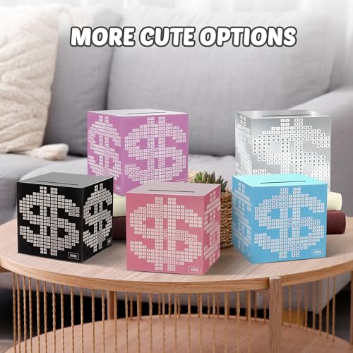 Primo Lines Money Saving Box Challenge - Metal Savings Box with Goal Tracker for Kids and Adults - Holds Up to 700 Bills or 4,000 Coins