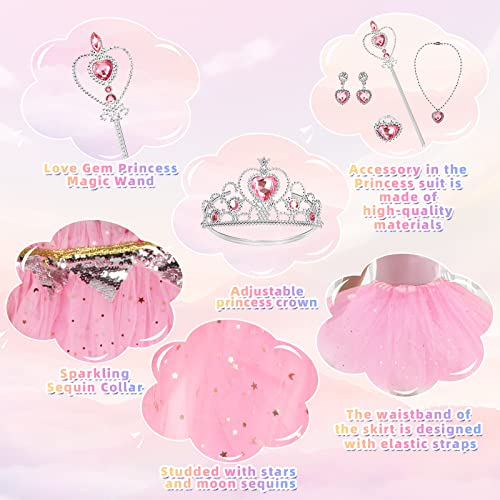 Princess Dress Set for Girls 4-6 – Cape, Dress, Crown & Accessories
