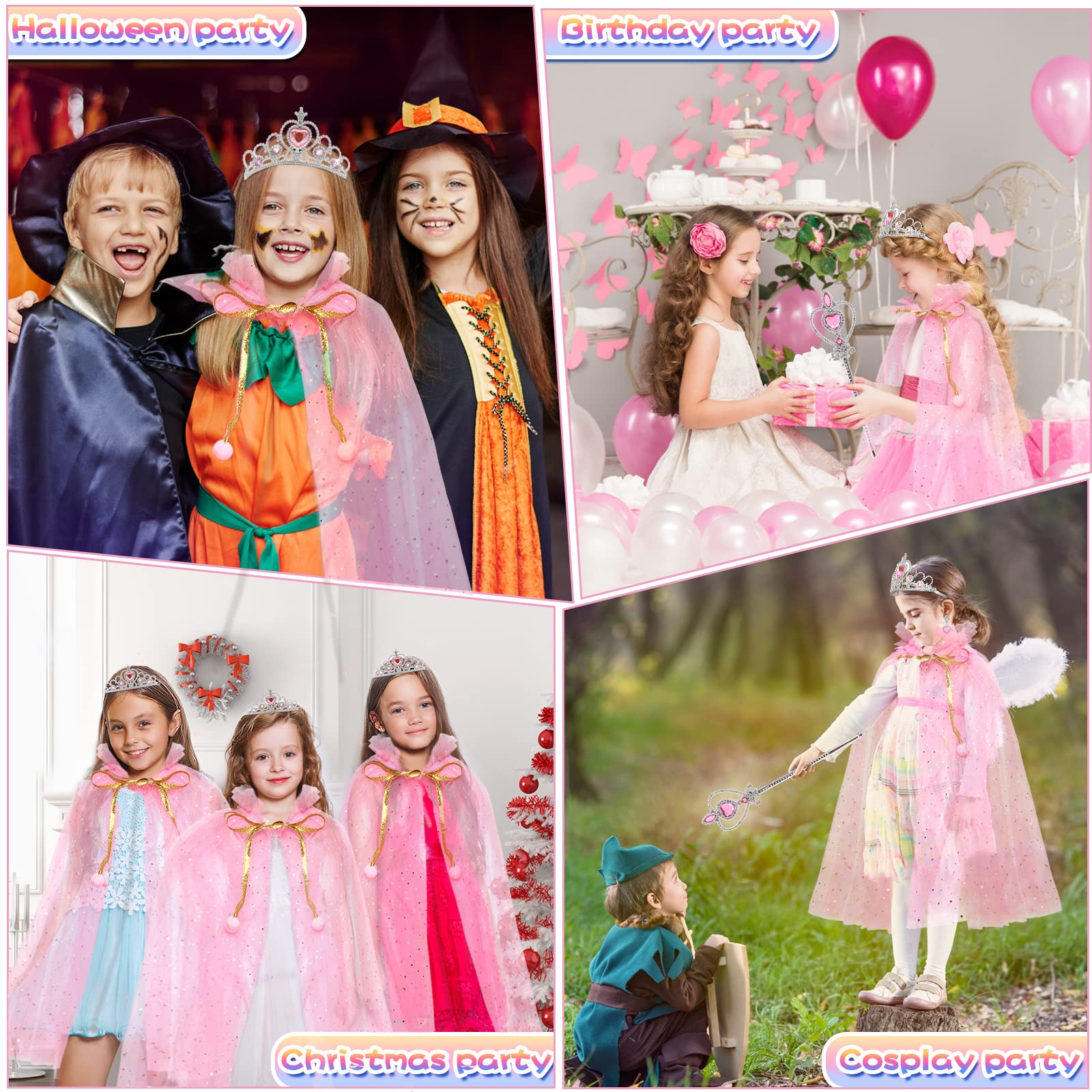 Princess Dress Set for Girls 4-6 – Cape, Dress, Crown & Accessories