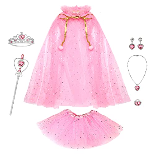 Princess Dress Set for Girls 4-6 – Cape, Dress, Crown & Accessories